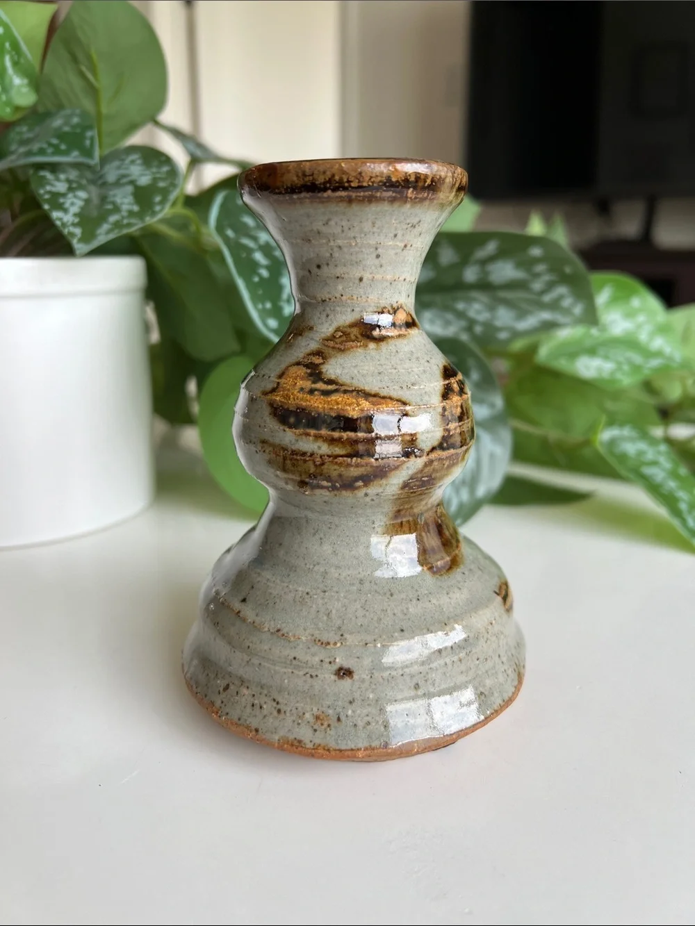 Vintage Handmade Pottery Vase Neutral Decor